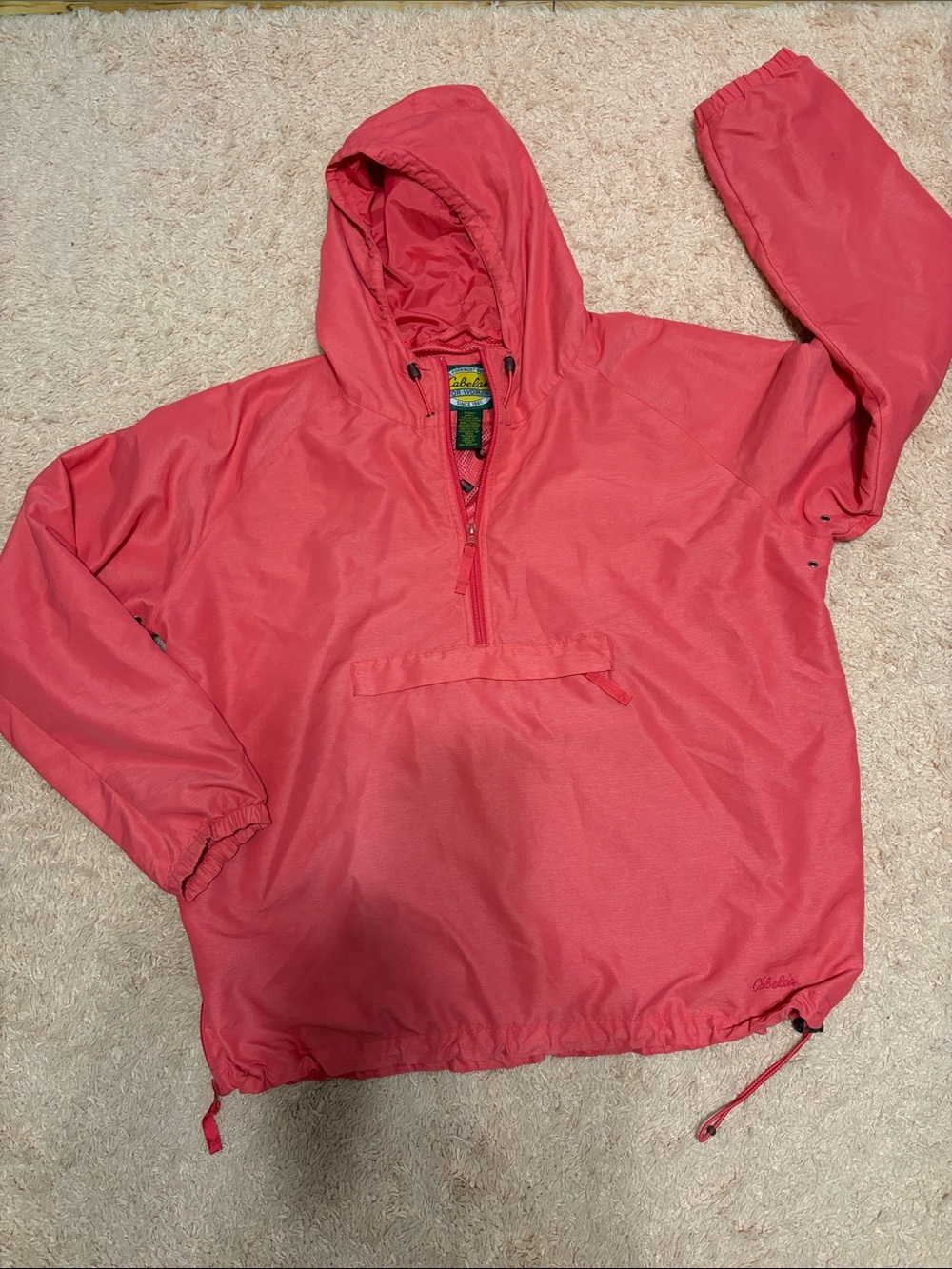 Vintage 1990’s Cabela’s Women’s Cari Hooded Pullover Windbreaker Watermelon 2XL